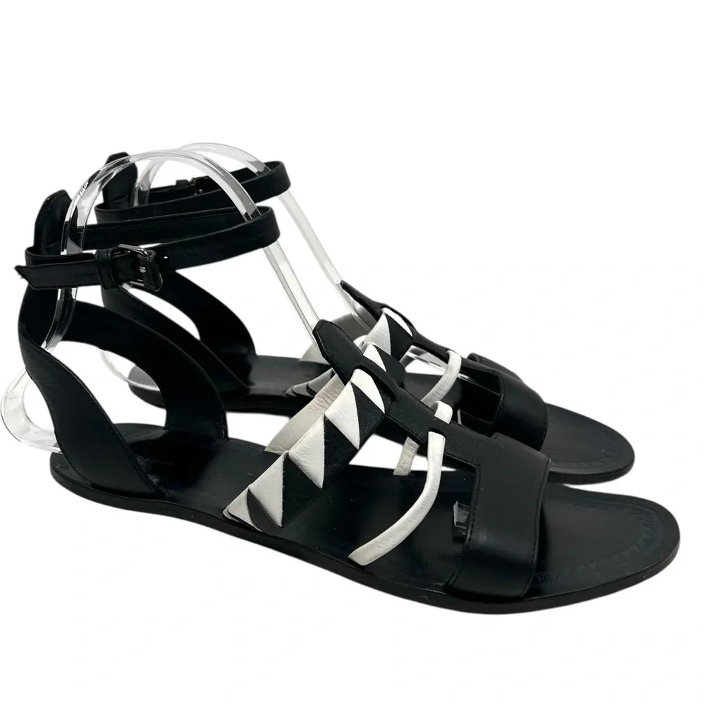 Proenza Schouler Leather Two Tone Gladiator Ankle Strap Sandals Women’s 38 - Picture 1 of 15